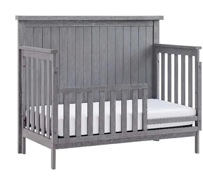 Everlee 4-In-1 Convertible Crib - Greystone Guardrail side