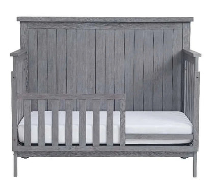 Everlee 4-In-1 Convertible Crib - Greystone Guardrail front