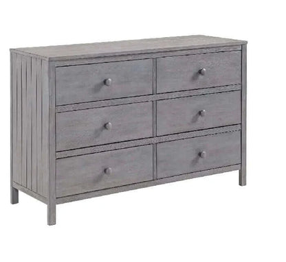 Everlee 6 Drawer Dresser - Graystone side without topper