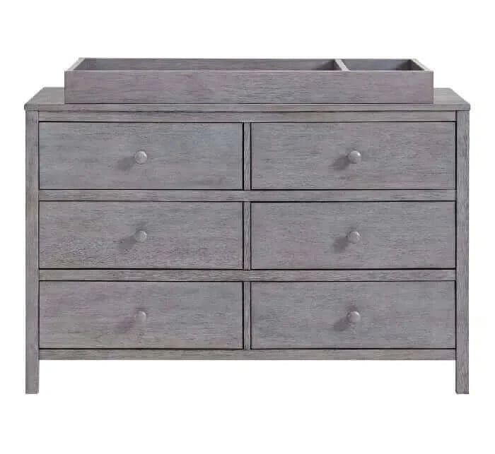 Everlee 6 Drawer Dresser - Graystone front with Changing topper