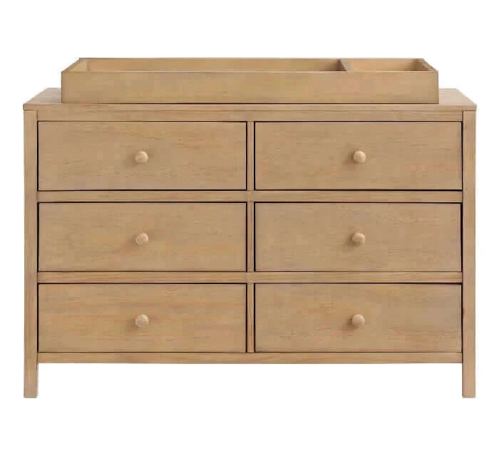 Everlee 6 Drawer Dresser - Honeywood front with topper