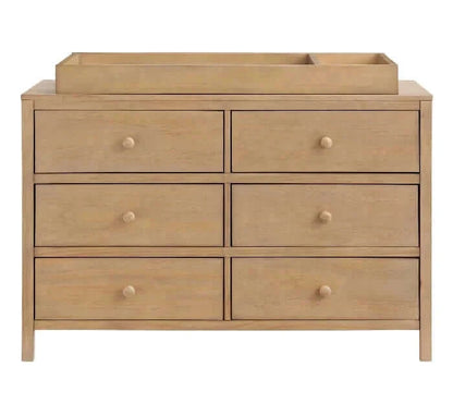 Everlee 6 Drawer Dresser - Honeywood front with topper