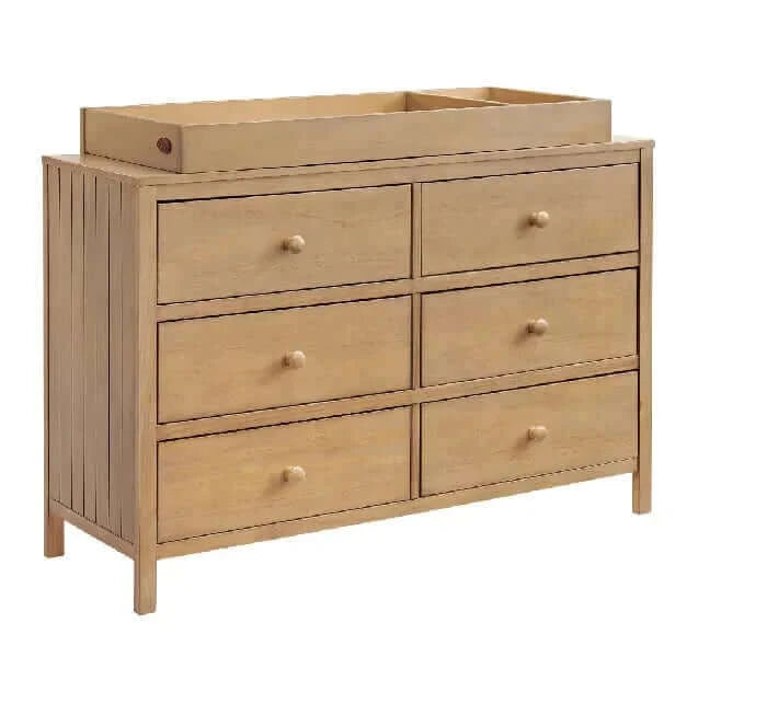 Everlee 6 Drawer Dresser - Honeywood side with changing topper 