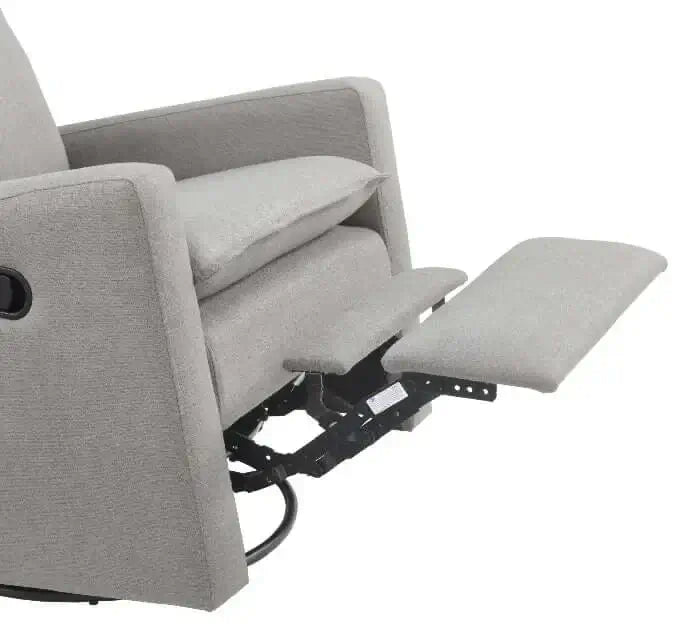 Uptown Nursery Swivel Rocker and Recliner - Gray side Recliner zoomed