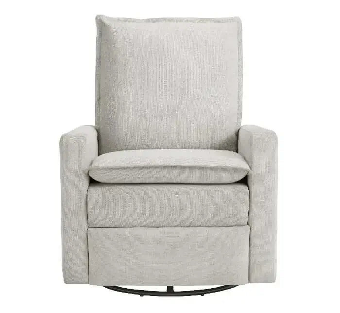 Uptown Nursery Swivel Rocker and Recliner - Boucle White front