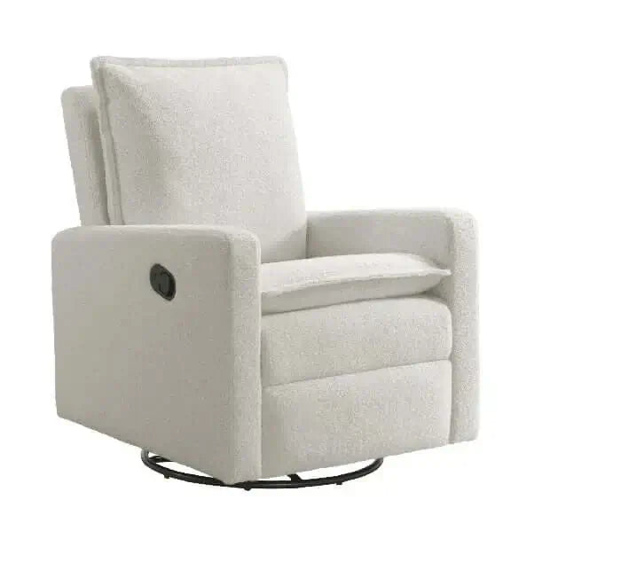 Uptown Nursery Swivel Rocker and Recliner - Boucle White side