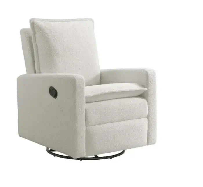 Uptown Nursery Swivel Rocker and Recliner - Boucle White side 2