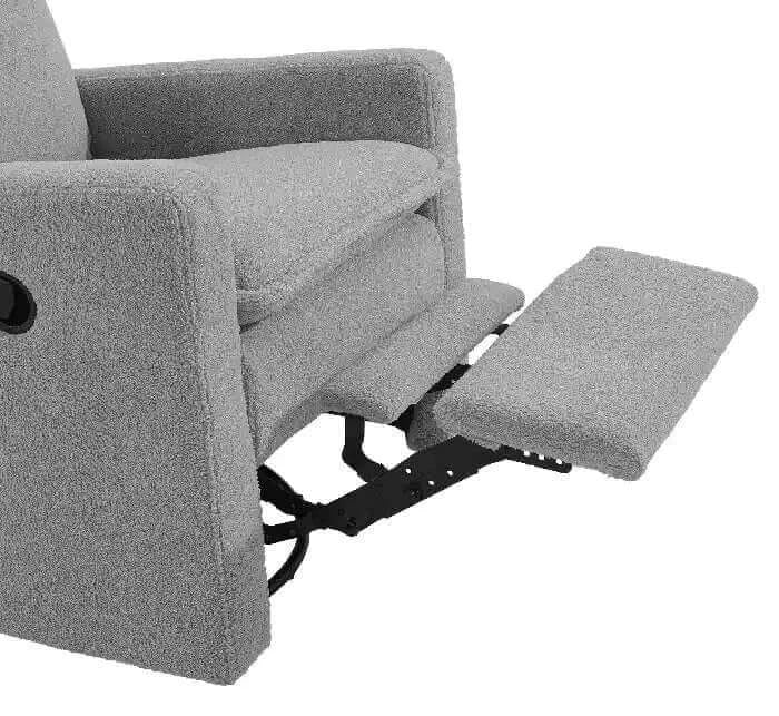 Uptown Nursery Swivel Rocker and Recliner - Boucle Koala Gray Recliner zoom