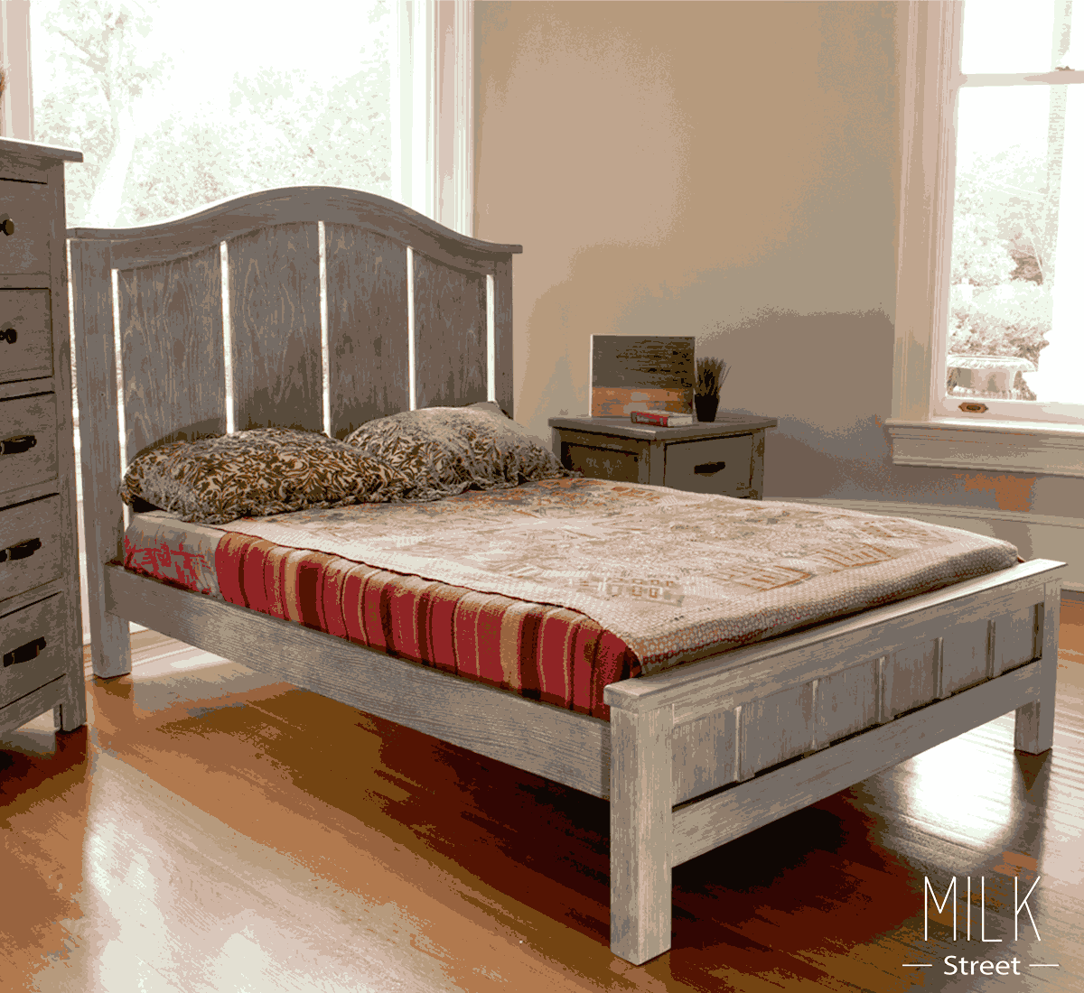 Relic Arch 4-in-1 Convertible Crib - Lifestyle Image Side View of Arch Daybed Fossil