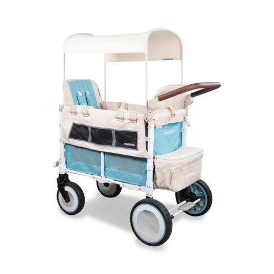 VW2 Volkswagen Stroller Wagon - Inclined Rear View of the Wagon Blue