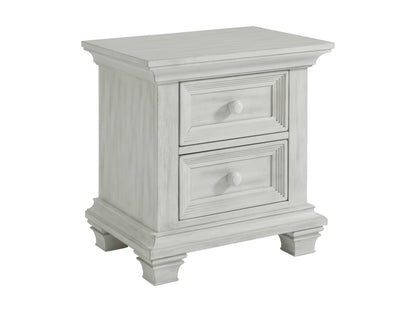 Weston Nightstand - Inclined Side View of Weston Nightstand Vintage White