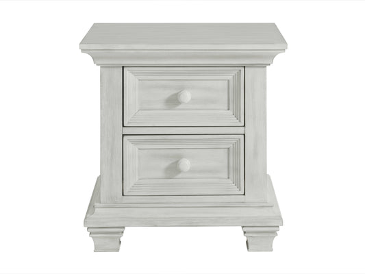 Weston Nightstand - Front View of Weston Nightstand Vintage White