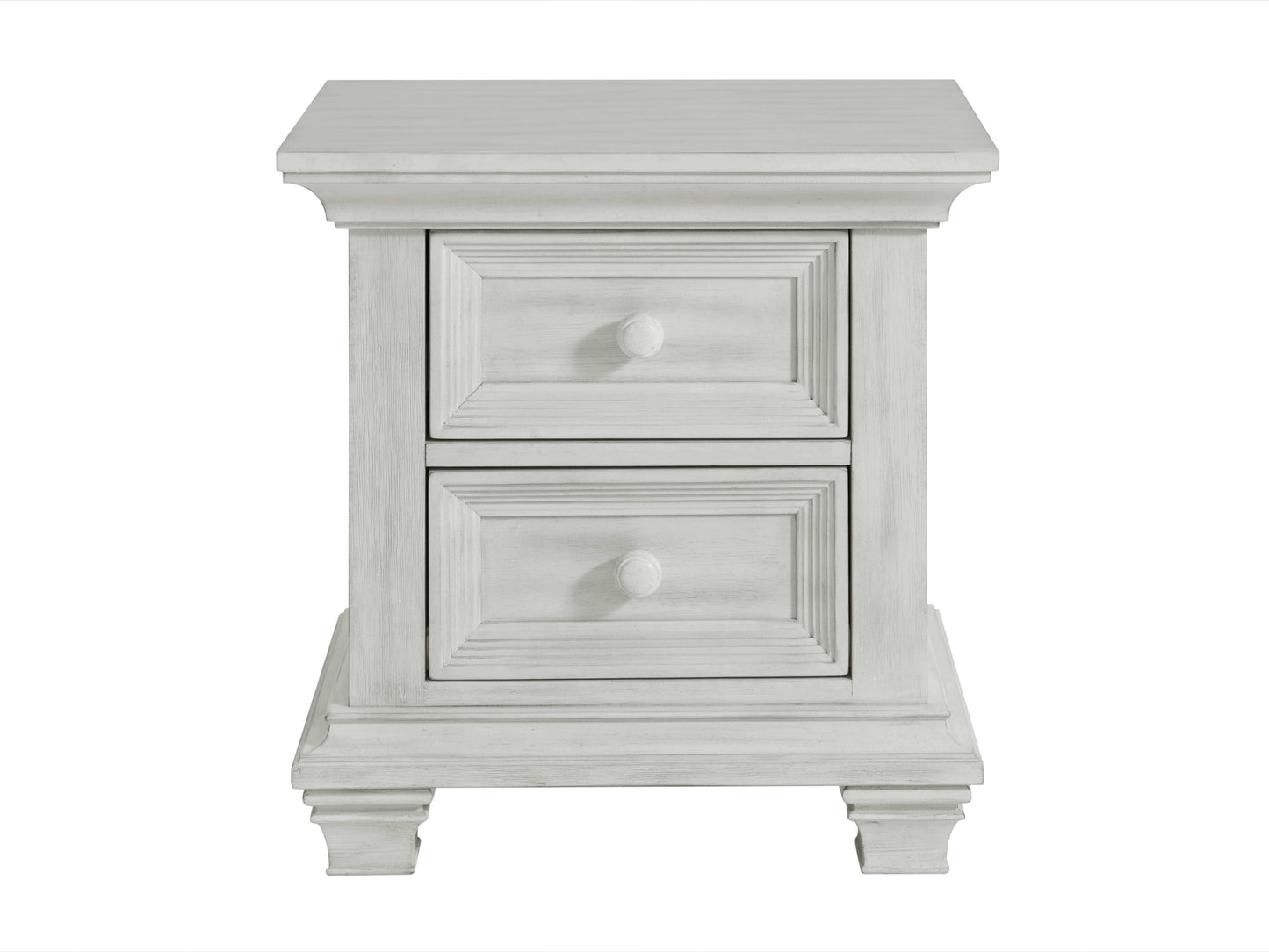 Weston Nightstand - Front View of Weston Nightstand Vintage White