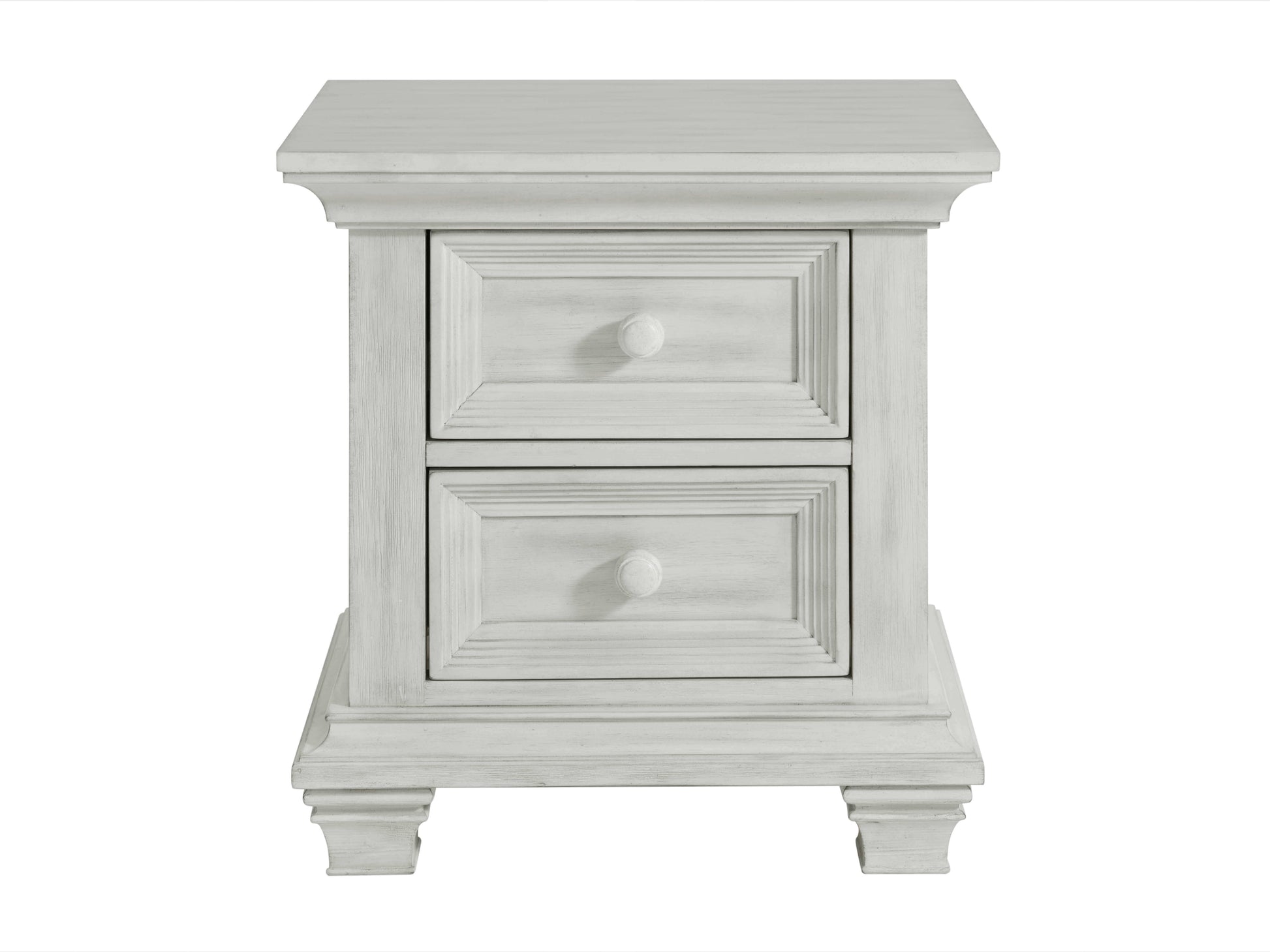 Weston Nightstand - Front View of Weston Nightstand Vintage White