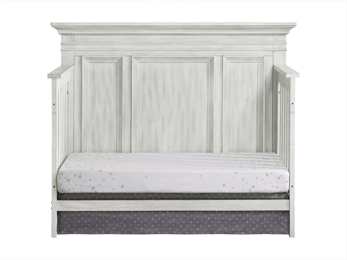 Weston 4 In 1 Convertible Crib - Front View of Weston Daybed Vintage White 
