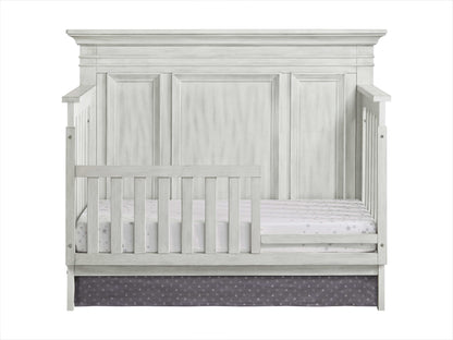 Weston 4 In 1 Convertible Crib - Front View of Weston 4 In 1 Convertible Crib with Guard Rail Vintage White 