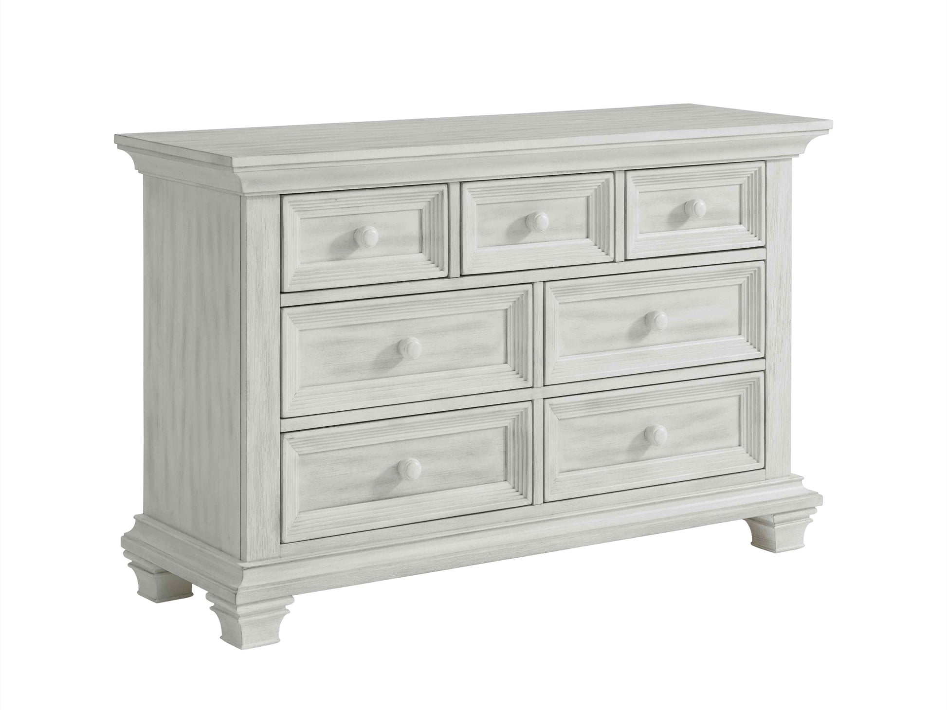 Weston 7 Drawer Dresser - Inclined Side View of Weston 7 Drawer Dresser Midnight Slate Vintage White