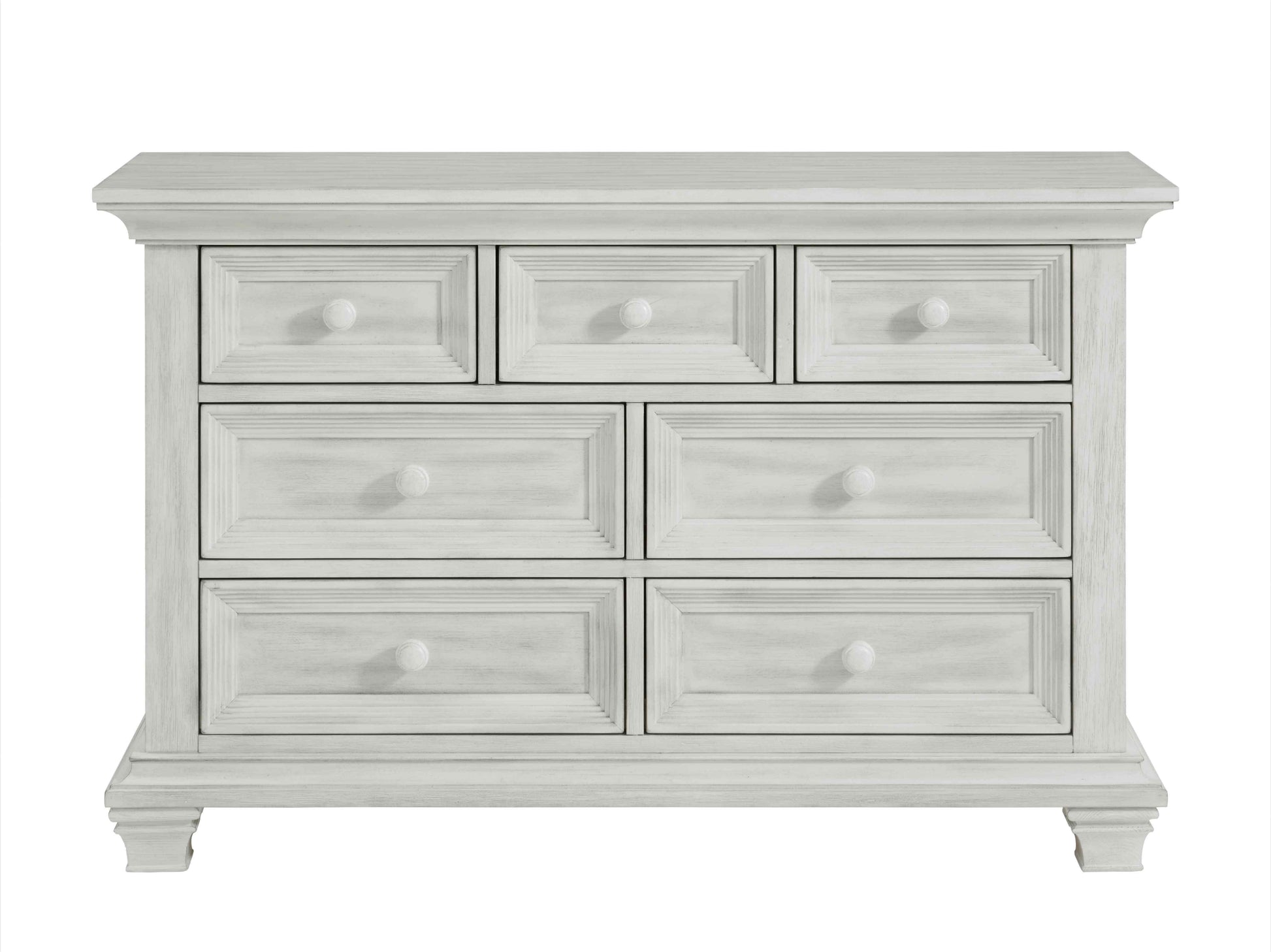 Weston 7 Drawer Dresser - Front View of Weston 7 Drawer Dresser Midnight Slate Vintage White