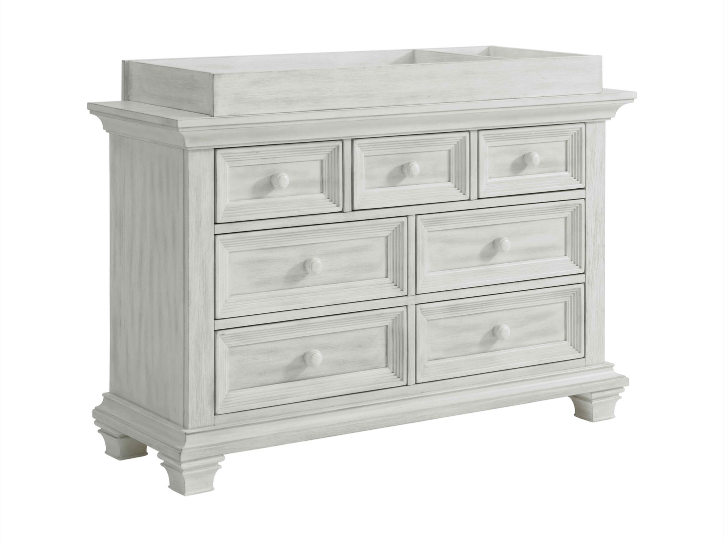 Weston 7 Drawer Dresser - Inclined Side View of Weston 7 Drawer Dresser Midnight Slate Vintage White