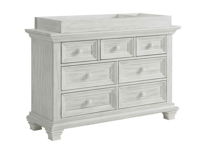 Weston 7 Drawer Dresser - Inclined Side View of Weston 7 Drawer Dresser Midnight Slate Vintage White