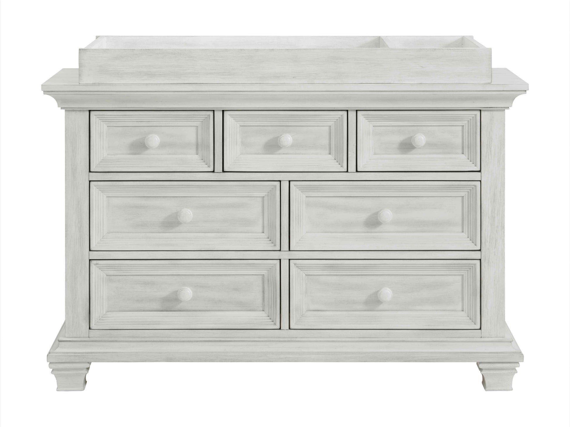 Weston 7 Drawer Dresser - Front View of Weston 7 Drawer Dresser Midnight Slate Vintage White