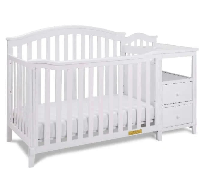 AFG Kali 4-in-1 Crib and Changer - White side view 3