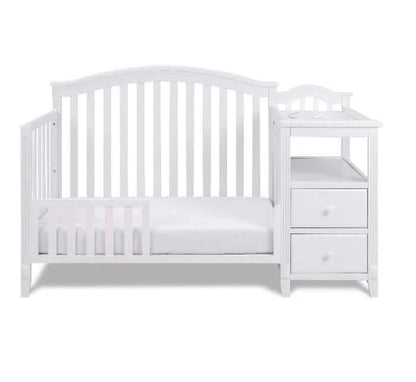 AFG Kali 4-in-1 Crib and Changer - White guardrail front