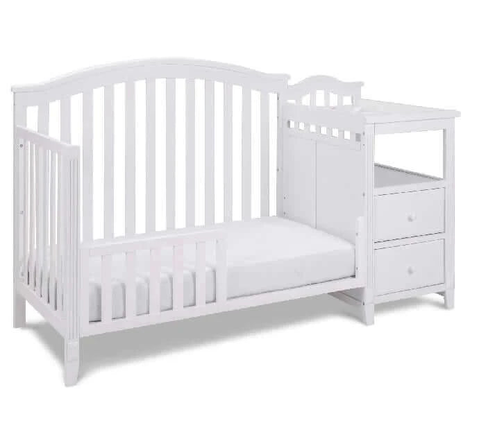 AFG Kali 4-in-1 Crib and Changer - White guardrail side 2