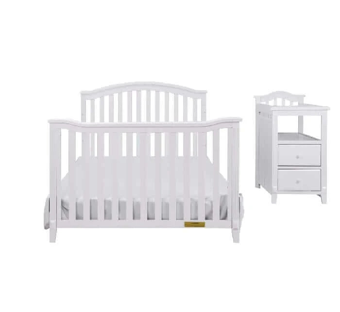 AFG Kali 4-in-1 Crib and Changer - White toddler bed detached