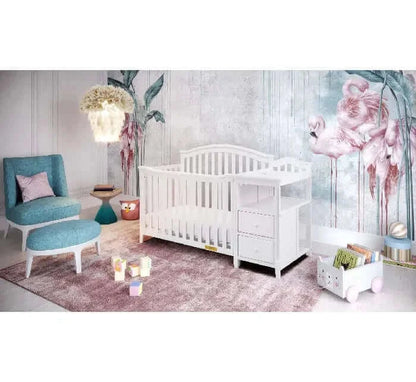 AFG Kali 4-in-1 Crib and Changer - White Zoomed room view