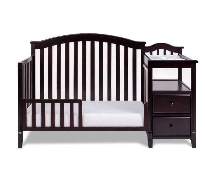 AFG Kali 4-in-1 Crib and Changer - Espresso guardrail front 