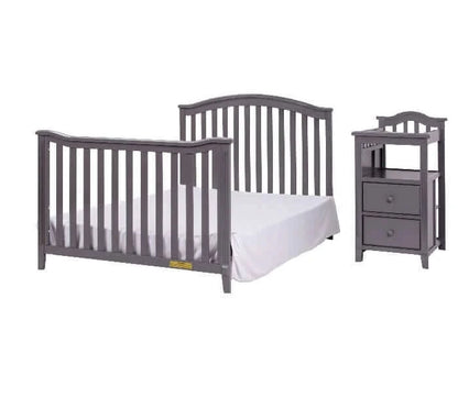 AFG Kali 4-in-1 Crib and Changer - Gray Toddler bed side