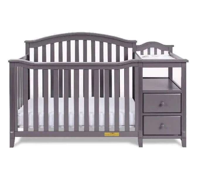 AFG Kali 4-in-1 Crib and Changer - Gray crib front 2