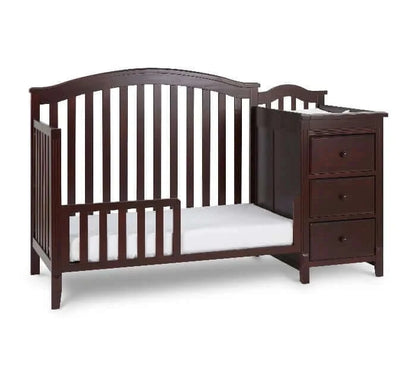 AFG Kali II 4-in-1 Crib and Changer - Espresso Side view guardrail