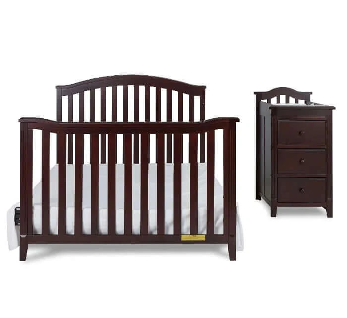 AFG Kali II 4-in-1 Crib and Changer - Crib and changer detached Espresso