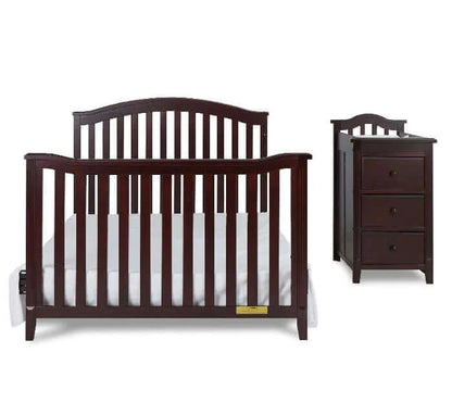 AFG Kali II 4-in-1 Crib and Changer - Crib and changer detached Espresso