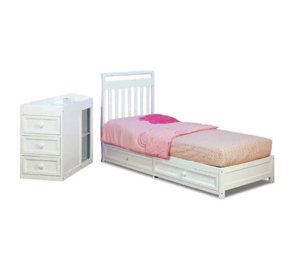 AFG Daphne 3 in 1 Crib and Changer Combo - Toddler Bed White