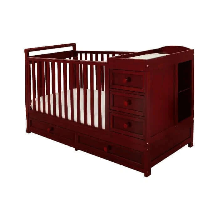 AFG Daphne 3 in 1 Crib and Changer Combo - Cherry side 2