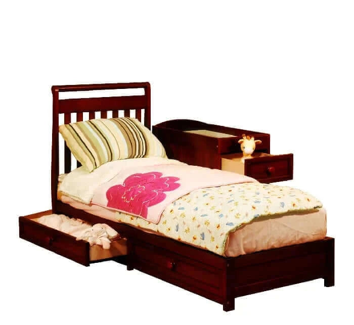 AFG Daphne 3 in 1 Crib and Changer Combo - Cherry Toddler bed side