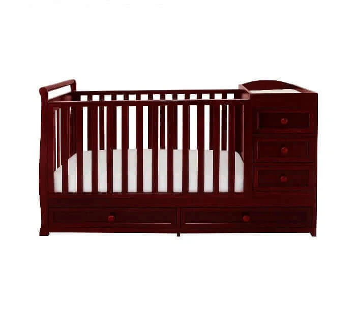 AFG Daphne 3 in 1 Crib and Changer Combo - Cherry front 3