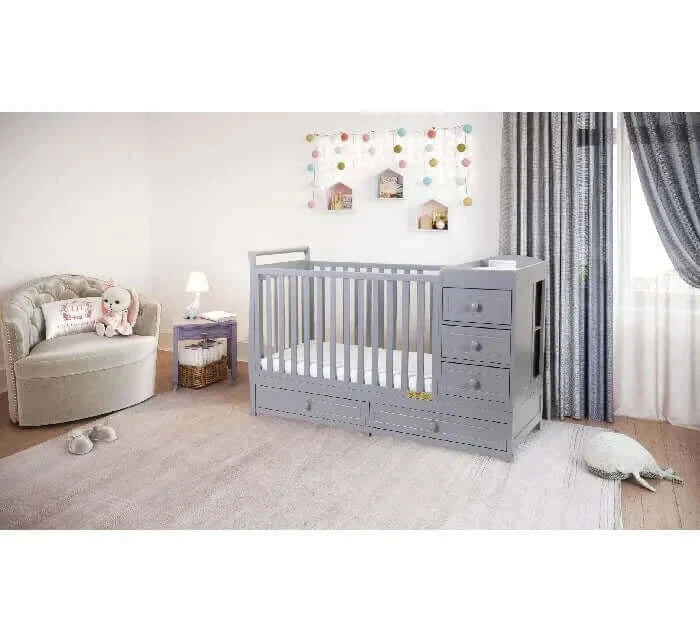 AFG Daphne 3 in 1 Crib and Changer Combo - Gray crib room