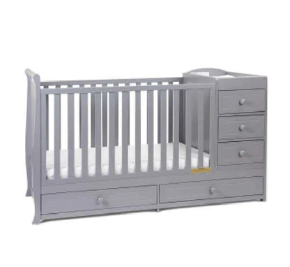 AFG Daphne 3 in 1 Crib and Changer Combo - gray side view