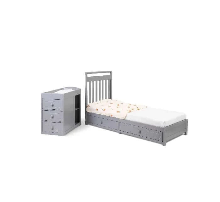 AFG Daphne 3 in 1 Crib and Changer Combo - Gray toddler bed side 1 