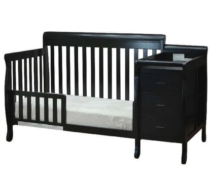 AFG Kimberly Convertible Crib and Changer - Black guardrail side 2