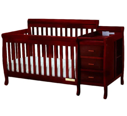 AFG Kimberly Convertible Crib and Changer - Cherry crib side