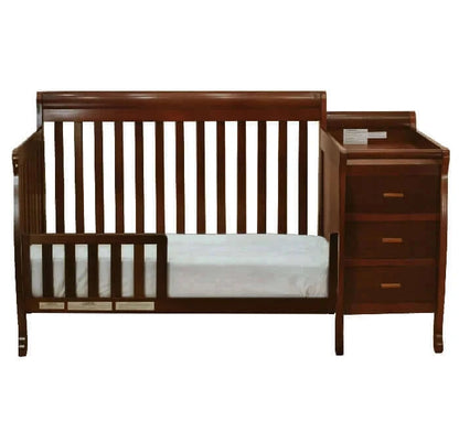 AFG Kimberly Convertible Crib and Changer - Espresso guardrail front