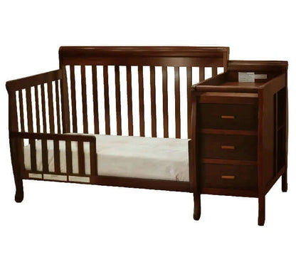 AFG Kimberly Convertible Crib and Changer - Espresso guardrail side