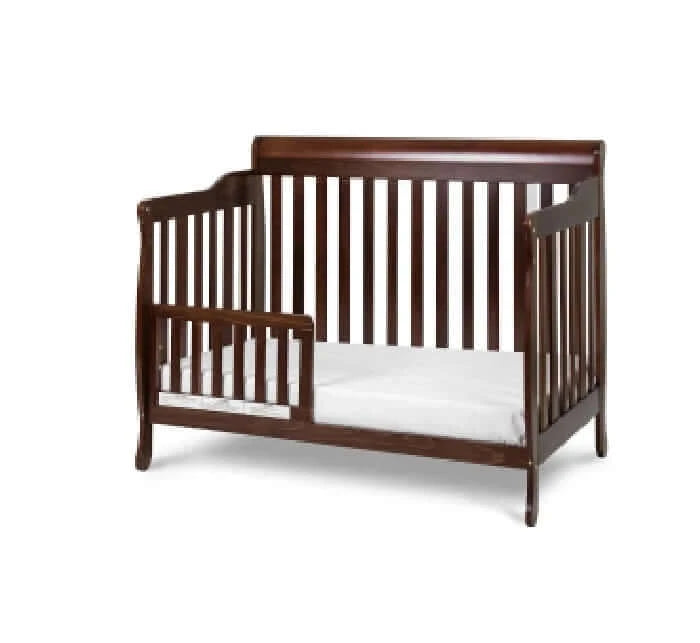 AFG Alice Convertible Crib w/ Toddler Rail - Espresso Guard Rail side