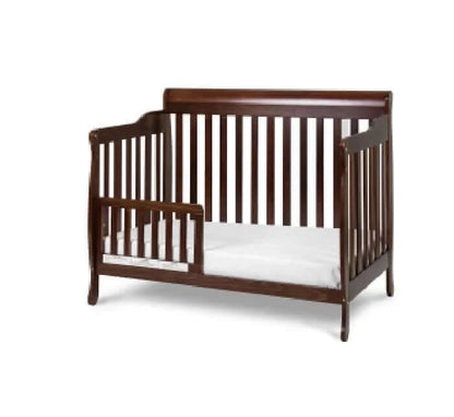 AFG Alice Convertible Crib w/ Toddler Rail - Espresso Guard Rail side