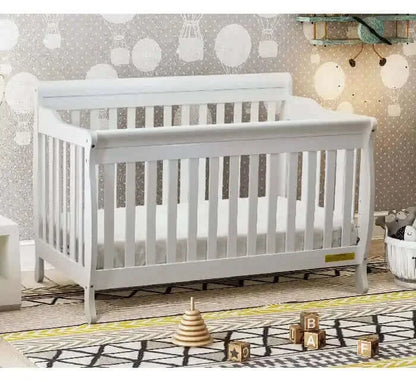 AFG Alice Convertible Crib w/ Toddler Rail - White Crib side